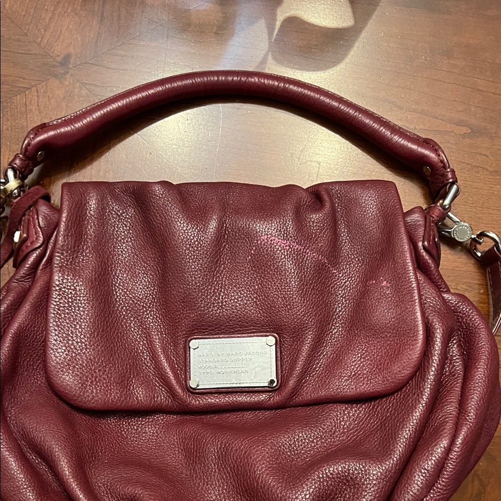 Marc Jacobs Deep Wine Leather Shoulder Bag